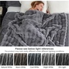 image:imageCozy Bliss Faux Fur Throw Blanket for Couch Fuzzy Soft Plush Thick Bubble Blanket for Sofa Bedroom Living Room 50  60 Inches BeigeGrey