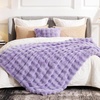 image:imageCozy Bliss Faux Fur Throw Blanket for Couch Fuzzy Soft Plush Thick Bubble Blanket for Sofa Bedroom Living Room 50  60 Inches BeigeLavender Purple