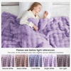 image:imageCozy Bliss Faux Fur Throw Blanket for Couch Fuzzy Soft Plush Thick Bubble Blanket for Sofa Bedroom Living Room 50  60 Inches BeigeLavender Purple