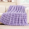 image:imageCozy Bliss Faux Fur Throw Blanket for Couch Fuzzy Soft Plush Thick Bubble Blanket for Sofa Bedroom Living Room 50  60 Inches BeigeLavender Purple