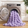 image:imageCozy Bliss Faux Fur Throw Blanket for Couch Fuzzy Soft Plush Thick Bubble Blanket for Sofa Bedroom Living Room 50  60 Inches BeigeLavender Purple