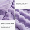 image:imageCozy Bliss Faux Fur Throw Blanket for Couch Fuzzy Soft Plush Thick Bubble Blanket for Sofa Bedroom Living Room 50  60 Inches BeigeLavender Purple