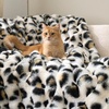 image:imageCozy Bliss Faux Fur Throw Blanket for Couch Fuzzy Soft Plush Thick Bubble Blanket for Sofa Bedroom Living Room 50  60 Inches BeigeLeopard
