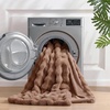 image:imageCozy Bliss Faux Fur Throw Blanket for Couch Fuzzy Soft Plush Thick Bubble Blanket for Sofa Bedroom Living Room 50  60 Inches BeigeLight Brown