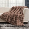 image:imageCozy Bliss Faux Fur Throw Blanket for Couch Fuzzy Soft Plush Thick Bubble Blanket for Sofa Bedroom Living Room 50  60 Inches BeigeLight Brown
