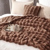image:imageCozy Bliss Faux Fur Throw Blanket for Couch Fuzzy Soft Plush Thick Bubble Blanket for Sofa Bedroom Living Room 50  60 Inches BeigeLight Brown