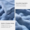image:imageCozy Bliss Faux Fur Throw Blanket for Couch Fuzzy Soft Plush Thick Bubble Blanket for Sofa Bedroom Living Room 50  60 Inches BeigeMisty Blue