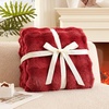 image:imageCozy Bliss Faux Fur Throw Blanket for Couch Fuzzy Soft Plush Thick Bubble Blanket for Sofa Bedroom Living Room 50  60 Inches BeigeRed