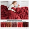 image:imageCozy Bliss Faux Fur Throw Blanket for Couch Fuzzy Soft Plush Thick Bubble Blanket for Sofa Bedroom Living Room 50  60 Inches BeigeRed