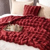 image:imageCozy Bliss Faux Fur Throw Blanket for Couch Fuzzy Soft Plush Thick Bubble Blanket for Sofa Bedroom Living Room 50  60 Inches BeigeRed