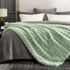 image:imageCozy Bliss Faux Fur Throw Blanket for Couch Fuzzy Soft Plush Thick Bubble Blanket for Sofa Bedroom Living Room 50  60 Inches BeigeSage Green