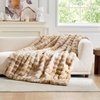 image:imageCozy Bliss Faux Fur Throw Blanket for Couch Fuzzy Soft Plush Thick Bubble Blanket for Sofa Bedroom Living Room 50  60 Inches BeigeTiedye Beige