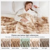 image:imageCozy Bliss Faux Fur Throw Blanket for Couch Fuzzy Soft Plush Thick Bubble Blanket for Sofa Bedroom Living Room 50  60 Inches BeigeTiedye Beige
