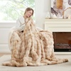 image:imageCozy Bliss Faux Fur Throw Blanket for Couch Fuzzy Soft Plush Thick Bubble Blanket for Sofa Bedroom Living Room 50  60 Inches BeigeTiedye Beige