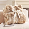 image:imageCozy Bliss Faux Fur Throw Blanket for Couch Fuzzy Soft Plush Thick Bubble Blanket for Sofa Bedroom Living Room 50  60 Inches BeigeTiedye Beige