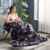 image:imageCozy Bliss Faux Fur Throw Blanket for Couch Fuzzy Soft Plush Thick Bubble Blanket for Sofa Bedroom Living Room 50  60 Inches BeigeTiedye Black