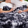 image:imageCozy Bliss Faux Fur Throw Blanket for Couch Fuzzy Soft Plush Thick Bubble Blanket for Sofa Bedroom Living Room 50  60 Inches BeigeTiedye Black