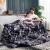 image:imageCozy Bliss Faux Fur Throw Blanket for Couch Fuzzy Soft Plush Thick Bubble Blanket for Sofa Bedroom Living Room 50  60 Inches BeigeTiedye Black