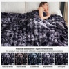 image:imageCozy Bliss Faux Fur Throw Blanket for Couch Fuzzy Soft Plush Thick Bubble Blanket for Sofa Bedroom Living Room 50  60 Inches BeigeTiedye Black