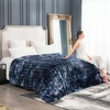image:imageCozy Bliss Faux Fur Throw Blanket for Couch Fuzzy Soft Plush Thick Bubble Blanket for Sofa Bedroom Living Room 50  60 Inches BeigeTiedye Blue