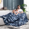 image:imageCozy Bliss Faux Fur Throw Blanket for Couch Fuzzy Soft Plush Thick Bubble Blanket for Sofa Bedroom Living Room 50  60 Inches BeigeTiedye Blue