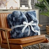 image:imageCozy Bliss Faux Fur Throw Blanket for Couch Fuzzy Soft Plush Thick Bubble Blanket for Sofa Bedroom Living Room 50  60 Inches BeigeTiedye Blue