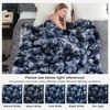 image:imageCozy Bliss Faux Fur Throw Blanket for Couch Fuzzy Soft Plush Thick Bubble Blanket for Sofa Bedroom Living Room 50  60 Inches BeigeTiedye Blue