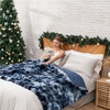 image:imageCozy Bliss Faux Fur Throw Blanket for Couch Fuzzy Soft Plush Thick Bubble Blanket for Sofa Bedroom Living Room 50  60 Inches BeigeTiedye Blue