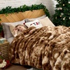 image:imageCozy Bliss Faux Fur Throw Blanket for Couch Fuzzy Soft Plush Thick Bubble Blanket for Sofa Bedroom Living Room 50  60 Inches BeigeTiedye Brown