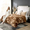 image:imageCozy Bliss Faux Fur Throw Blanket for Couch Fuzzy Soft Plush Thick Bubble Blanket for Sofa Bedroom Living Room 50  60 Inches BeigeTiedye Brown