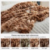 image:imageCozy Bliss Faux Fur Throw Blanket for Couch Fuzzy Soft Plush Thick Bubble Blanket for Sofa Bedroom Living Room 50  60 Inches BeigeTiedye Brown
