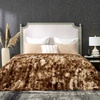 image:imageCozy Bliss Faux Fur Throw Blanket for Couch Fuzzy Soft Plush Thick Bubble Blanket for Sofa Bedroom Living Room 50  60 Inches BeigeTiedye Brown
