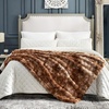 image:imageCozy Bliss Faux Fur Throw Blanket for Couch Fuzzy Soft Plush Thick Bubble Blanket for Sofa Bedroom Living Room 50  60 Inches BeigeTiedye Brown