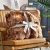 image:imageCozy Bliss Faux Fur Throw Blanket for Couch Fuzzy Soft Plush Thick Bubble Blanket for Sofa Bedroom Living Room 50  60 Inches BeigeTiedye Brown