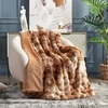 image:imageCozy Bliss Faux Fur Throw Blanket for Couch Fuzzy Soft Plush Thick Bubble Blanket for Sofa Bedroom Living Room 50  60 Inches BeigeTiedye Brown