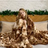 image:imageCozy Bliss Faux Fur Throw Blanket for Couch Fuzzy Soft Plush Thick Bubble Blanket for Sofa Bedroom Living Room 50  60 Inches BeigeTiedye Brown