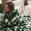 image:imageCozy Bliss Faux Fur Throw Blanket for Couch Fuzzy Soft Plush Thick Bubble Blanket for Sofa Bedroom Living Room 50  60 Inches BeigeTiedye Olive Green