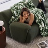 image:imageCozy Bliss Faux Fur Throw Blanket for Couch Fuzzy Soft Plush Thick Bubble Blanket for Sofa Bedroom Living Room 50  60 Inches BeigeTiedye Olive Green
