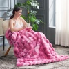 image:imageCozy Bliss Faux Fur Throw Blanket for Couch Fuzzy Soft Plush Thick Bubble Blanket for Sofa Bedroom Living Room 50  60 Inches BeigeTiedye Pink