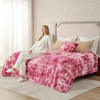 image:imageCozy Bliss Faux Fur Throw Blanket for Couch Fuzzy Soft Plush Thick Bubble Blanket for Sofa Bedroom Living Room 50  60 Inches BeigeTiedye Pink