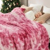 image:imageCozy Bliss Faux Fur Throw Blanket for Couch Fuzzy Soft Plush Thick Bubble Blanket for Sofa Bedroom Living Room 50  60 Inches BeigeTiedye Pink