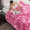 image:imageCozy Bliss Faux Fur Throw Blanket for Couch Fuzzy Soft Plush Thick Bubble Blanket for Sofa Bedroom Living Room 50  60 Inches BeigeTiedye Pink
