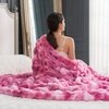 image:imageCozy Bliss Faux Fur Throw Blanket for Couch Fuzzy Soft Plush Thick Bubble Blanket for Sofa Bedroom Living Room 50  60 Inches BeigeTiedye Pink