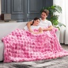 image:imageCozy Bliss Faux Fur Throw Blanket for Couch Fuzzy Soft Plush Thick Bubble Blanket for Sofa Bedroom Living Room 50  60 Inches BeigeTiedye Pink