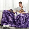 image:imageCozy Bliss Faux Fur Throw Blanket for Couch Fuzzy Soft Plush Thick Bubble Blanket for Sofa Bedroom Living Room 50  60 Inches BeigeTiedye Purple