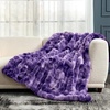 image:imageCozy Bliss Faux Fur Throw Blanket for Couch Fuzzy Soft Plush Thick Bubble Blanket for Sofa Bedroom Living Room 50  60 Inches BeigeTiedye Purple