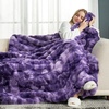 image:imageCozy Bliss Faux Fur Throw Blanket for Couch Fuzzy Soft Plush Thick Bubble Blanket for Sofa Bedroom Living Room 50  60 Inches BeigeTiedye Purple