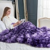 image:imageCozy Bliss Faux Fur Throw Blanket for Couch Fuzzy Soft Plush Thick Bubble Blanket for Sofa Bedroom Living Room 50  60 Inches BeigeTiedye Purple