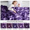 image:imageCozy Bliss Faux Fur Throw Blanket for Couch Fuzzy Soft Plush Thick Bubble Blanket for Sofa Bedroom Living Room 50  60 Inches BeigeTiedye Purple
