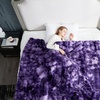 image:imageCozy Bliss Faux Fur Throw Blanket for Couch Fuzzy Soft Plush Thick Bubble Blanket for Sofa Bedroom Living Room 50  60 Inches BeigeTiedye Purple